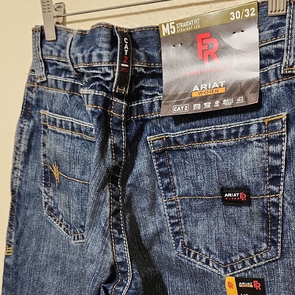 Ariat Blue Straight-Leg Jeans Classic Denim - Picture 7 of 13